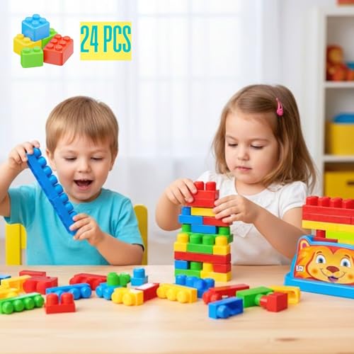 TOYTALES Blocks 24 Pieces Building Blocks Set for Kids, Multicolor - Image 4
