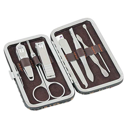 GRAIYT 7 Pieces Professional Grooming Foot Hand Facial Care Manicure Pedicure Nail Grooming Stainless Steel Tool Kit.
