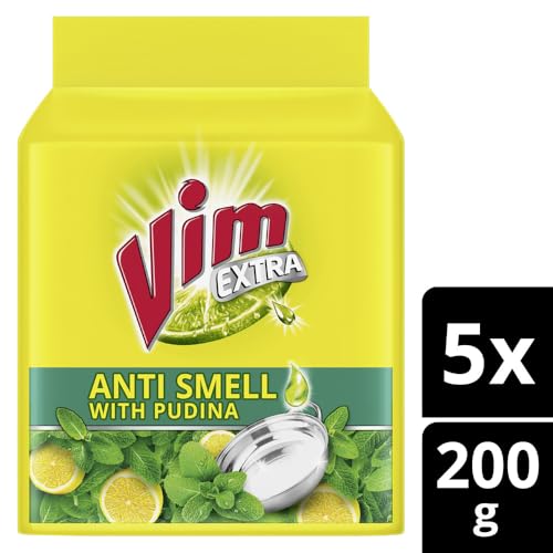Vim Antismell Dishwash Bar with Pudina|| 190 g (Buy 4 Get 1 Free) - Image 3