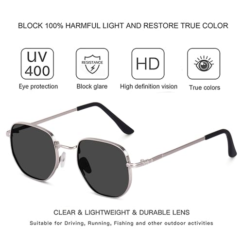 ARICKS Hexagonal Polarized Sunglasses Men