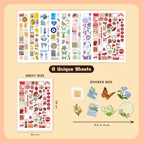 450 PCS Vintage Retro Journal