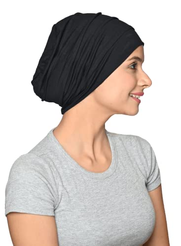 The Headscarves Bamboo Viscose Solid Seams Slouchy Snood Cap for Women