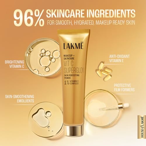 Lakme Makeup+Skincare VitC Superglow Skin Perfecting Primer 30g - Image 7