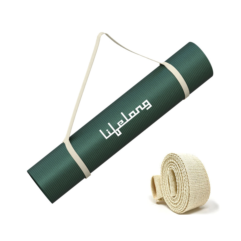 Lifelong LLYM71 EVA Anti-Slip Exercise Mat with Strap Green 4 mm
