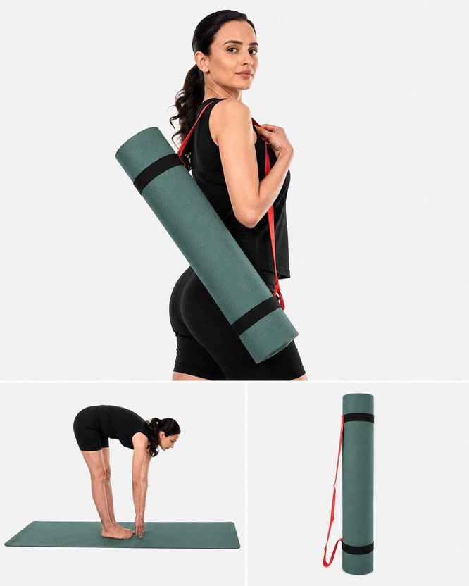 Lifelong LLYM71 EVA Anti-Slip Exercise Mat with Strap Green 4 mm - Image 8