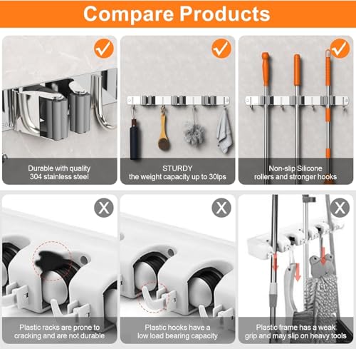 Mop and Broom Holder Wall