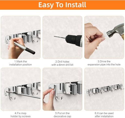 Mop and Broom Holder Wall