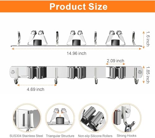 Mop and Broom Holder Wall