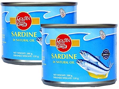 Golden Prize Canned Sardine in Oil, 200g (Pack of 2)