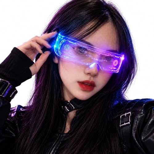 HIFEER Visor Glasses with 7 Colors & 5 Lighting Modes