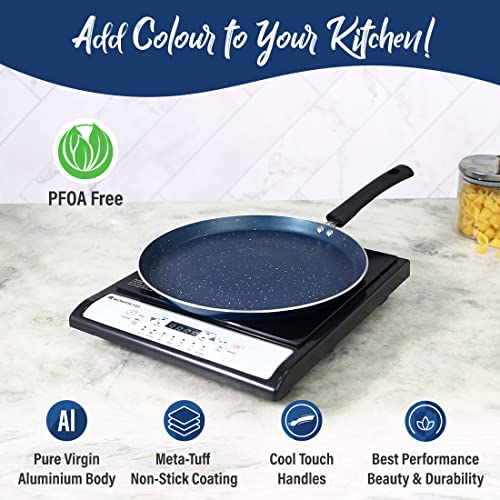 Wonderchef Galaxy Dosa Tawa 28cm, Midnight Blue, 2 Years Warranty - Image 6