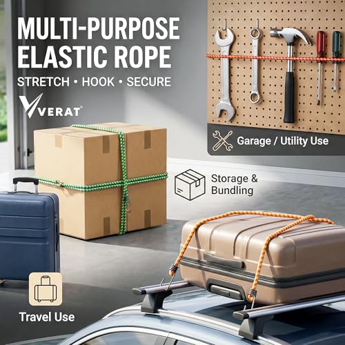 Bungee Cords with Hooks, Heavy