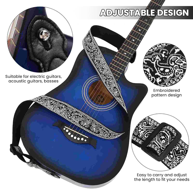 HASTHIP Guitar Strap 85-140cm Adjustable Boho for Electric Acoustic - Image 3