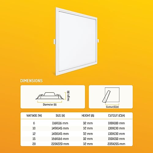 wipro Garnet 15W Square LED