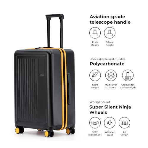 MOKOBARA Transit Check-in Trolley Bag 64cm 65L Black & Yellow - Image 5