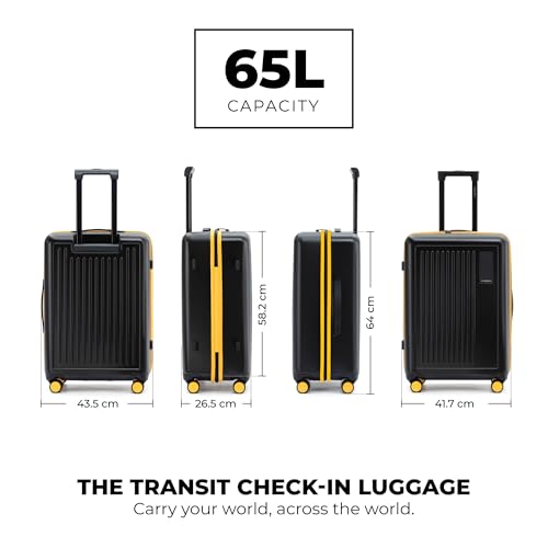 MOKOBARA Transit Check-in Trolley Bag 64cm 65L Black & Yellow - Image 7