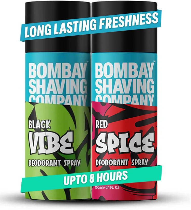 BOMBAY SHAVING COMPANY Red Spice & Black Vibe 150ml x 2 Combo Deo...more