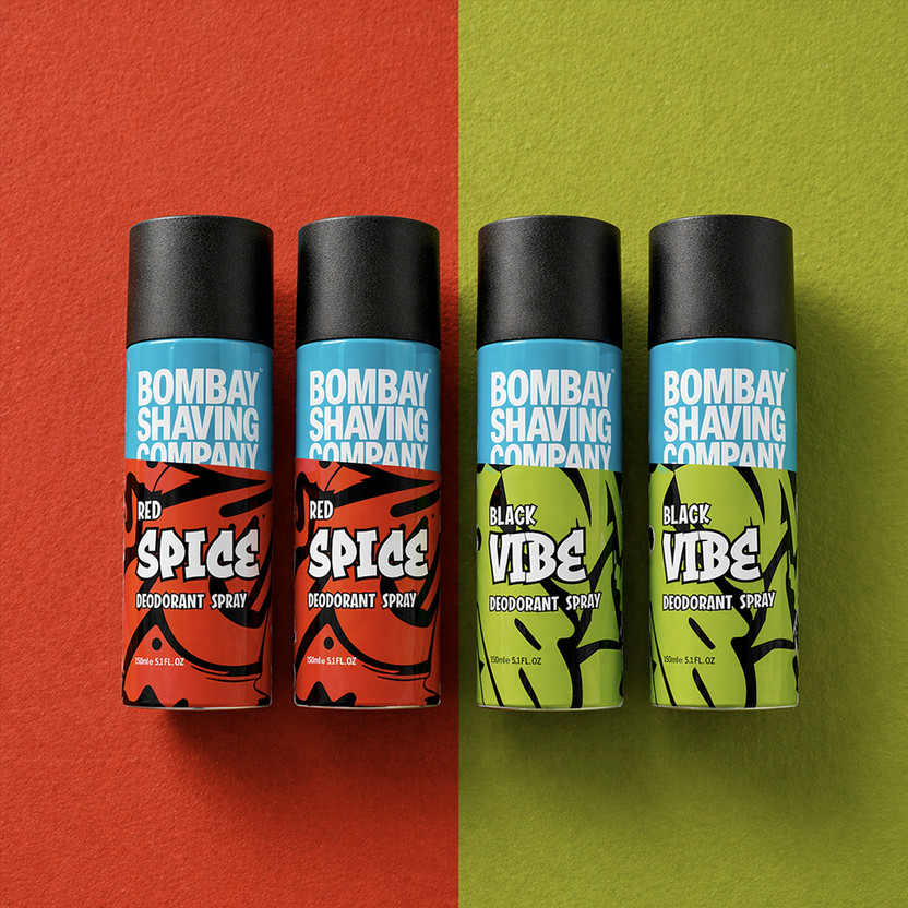 BOMBAY SHAVING COMPANY Red Spice & Black Vibe 150ml x 4 Combo Deo...more