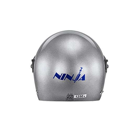 Studds Ninja Pastel Plain Flip Up Full Face Helmet (Silver Grey, M) - Image 5
