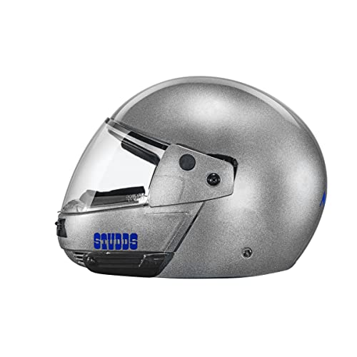 Studds Ninja Pastel Plain Flip Up Full Face Helmet (Silver Grey, M) - Image 6