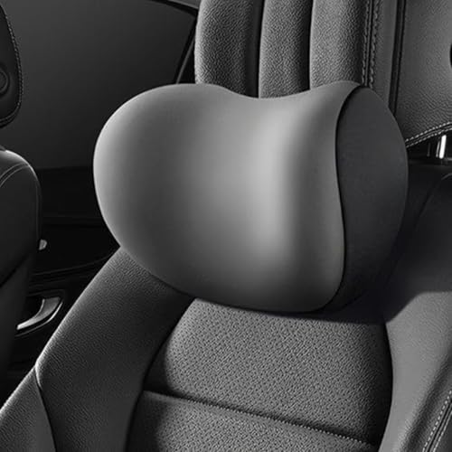 Car Neck Rest Pillow | Ergonomic Memory Foam Headrest Cushion for Neck Pain Relief | Adjustable Car Seat Support Pillow with Washable Cover | Universal Travel & Driving Comfort Pillow Gray