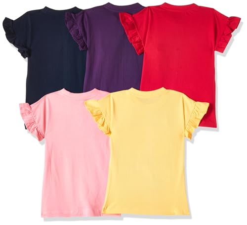 T2F Girls Cotton Printed Regular Fit T-Shirt (Pack of 5) - Image 2