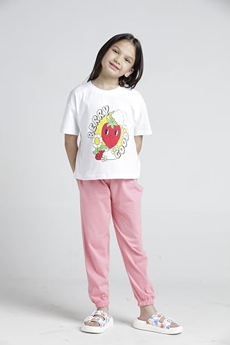 T2F Girls Cotton Printed T-Shirt and Pant Clothing Set (Pack of 3) - Image 3