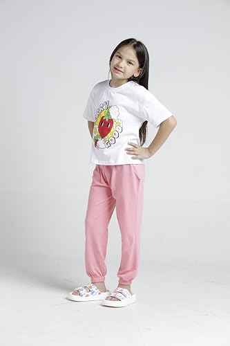 T2F Girls Cotton Printed T-Shirt and Pant Clothing Set (Pack of 3) - Image 4