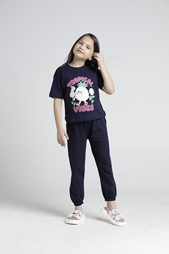 T2F Girls Cotton Printed T-Shirt and Pant Clothing Set (Pack of 3) - Image 5