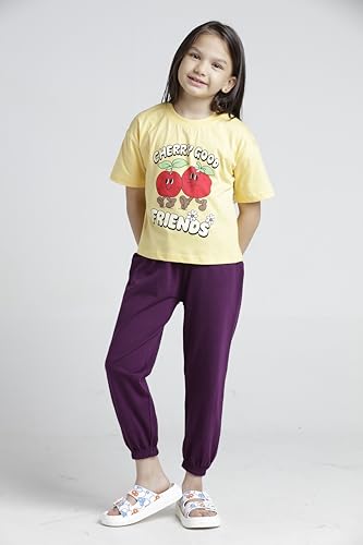 T2F Girls Cotton Printed T-Shirt and Pant Clothing Set (Pack of 3) - Image 6