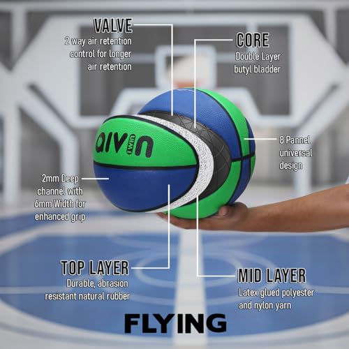 Aivin Flying Basketball Size 5 Green/Blue - Image 2