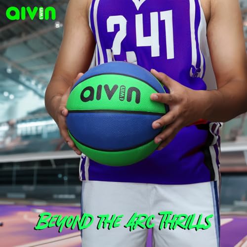 Aivin Flying Basketball Size 5 Green/Blue - Image 4