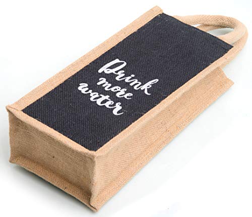 H&B Jute Water Bottle Bag (Black, 2L, Pack of 1 ) - Image 3