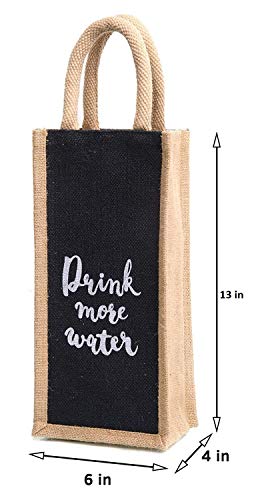 H&B Jute Water Bottle Bag (Black, 2L, Pack of 1 ) - Image 4