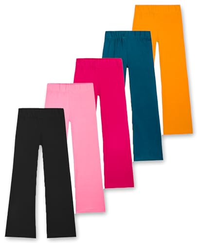 T2F Girls Cotton Flared Leggings (Pack of 5)