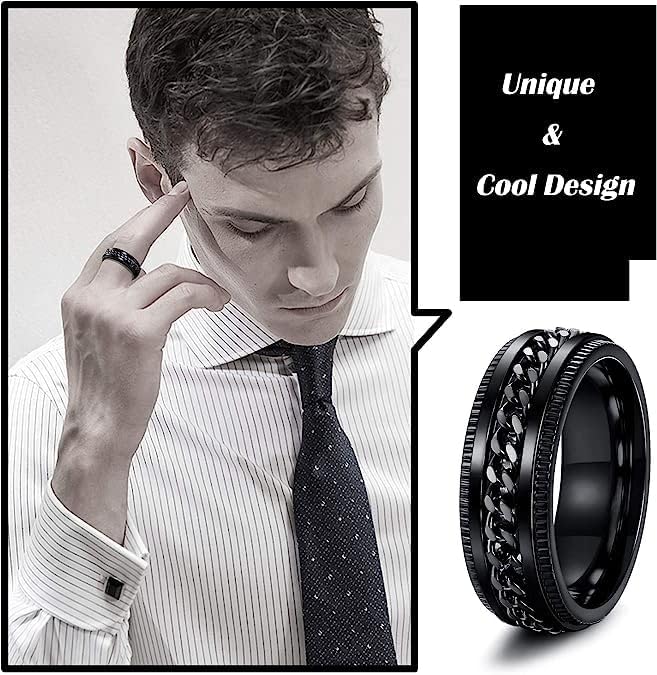 MEENAZ Black Rings for Men