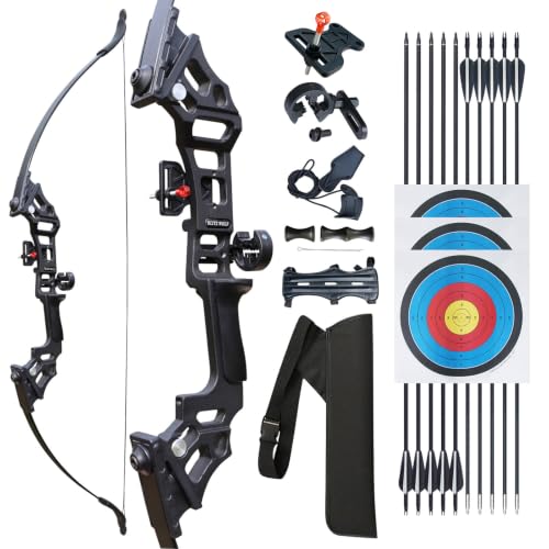Archery Bow Set - Recurve Bow and Arrow Adult Set, 51" Takedown, 30/40/50lb