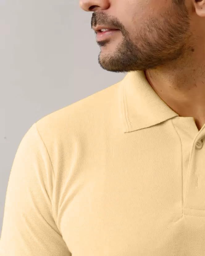 INKKR Men's Polo Neck Half Sleeve Solid T-Shirts - Image 4