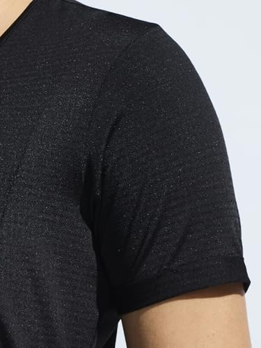 Women's V Neck Cut & Sew Mesh Panel Top - Image 6
