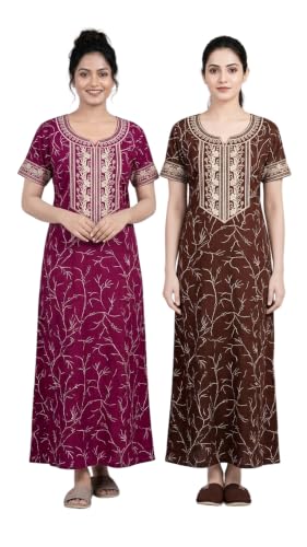 Embroidery Nighty for Women Pure