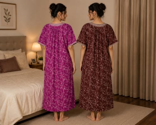 Embroidery Nighty for Women Pure