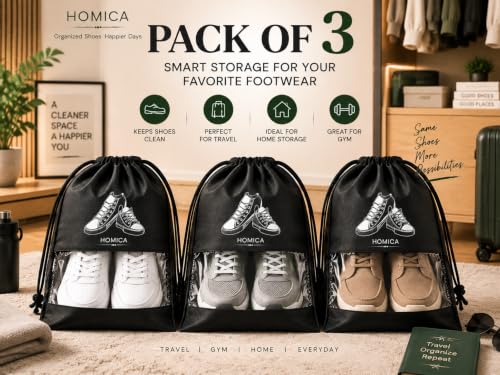 Shoe Bags for Travel, Pack