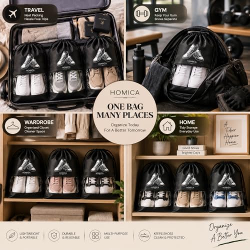 Shoe Bags for Travel, Pack