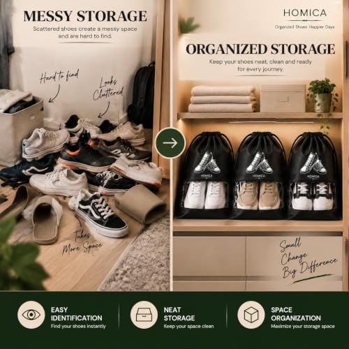 Shoe Bags for Travel, Pack