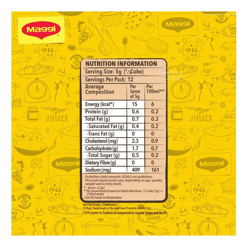 Maggii Vegetable Stock Cubes, Pack