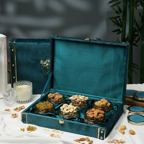 Riwaz Luxury Blue Suede Dryfruits