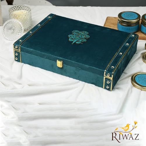 Riwaz Luxury Blue Suede Dryfruits