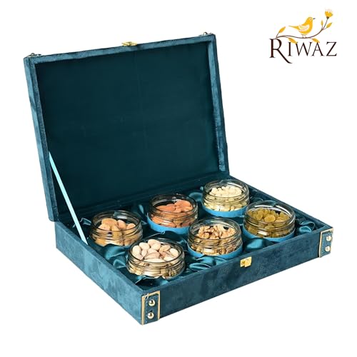 Riwaz Luxury Blue Suede Dryfruits