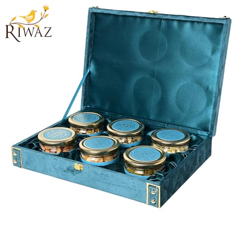 Riwaz Luxury Blue Suede Dryfruits