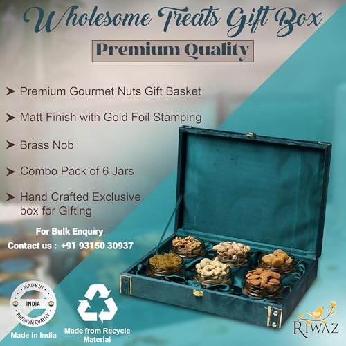 Riwaz Luxury Blue Suede Dryfruits